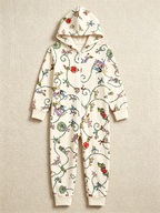 Cartoon Character Garlanding Beige Christmas Family Hooded Onesie - Zip-Up Loungewear