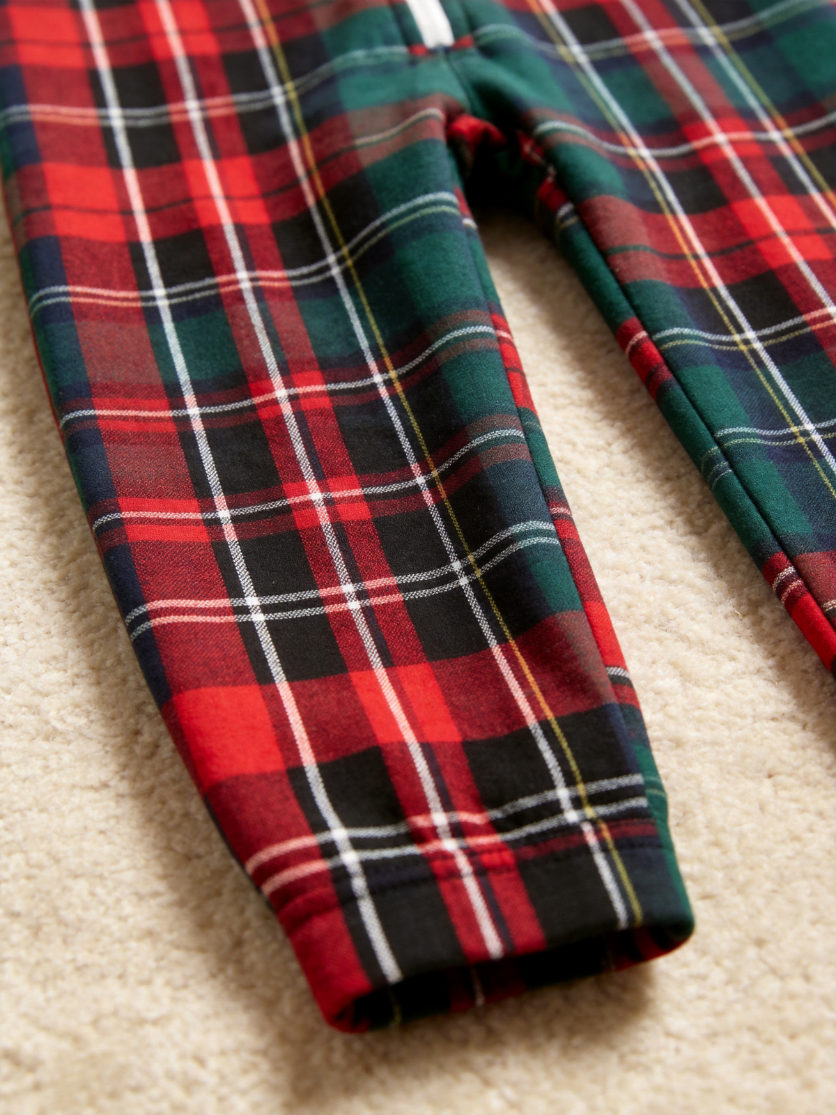 Traditional Red & Green Plaid Hooded Holiday Jumpsuit Women Sleepwear