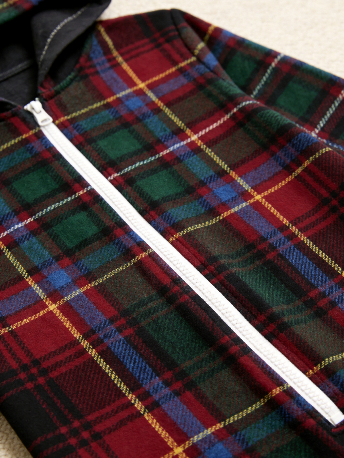Women Zip-Up Loungewear with Hood - Traditional Tartan Plaid Sleepwear Jumpsuit Hooded Onesie