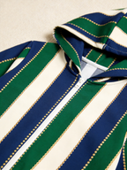 Navy & Green Striped Chain Christmas Family Hooded Onesie - Zip-Up Loungewear