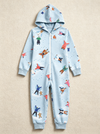 Snow Angel People Print Christmas Family Hooded Onesie - Zip-Up Loungewear