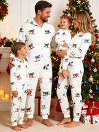 Skiing Beagle Dog White Christmas Family Hooded Onesie - Zip-Up Loungewear