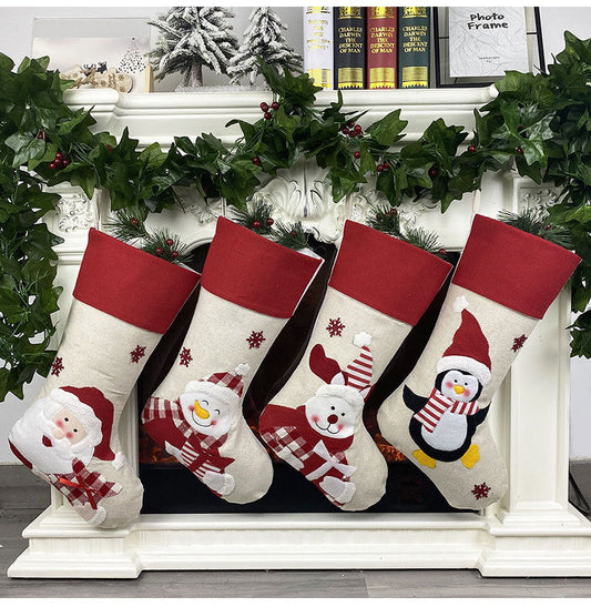 Christmas Gift Bags Santa Snowman Elk Penguin  Stocking