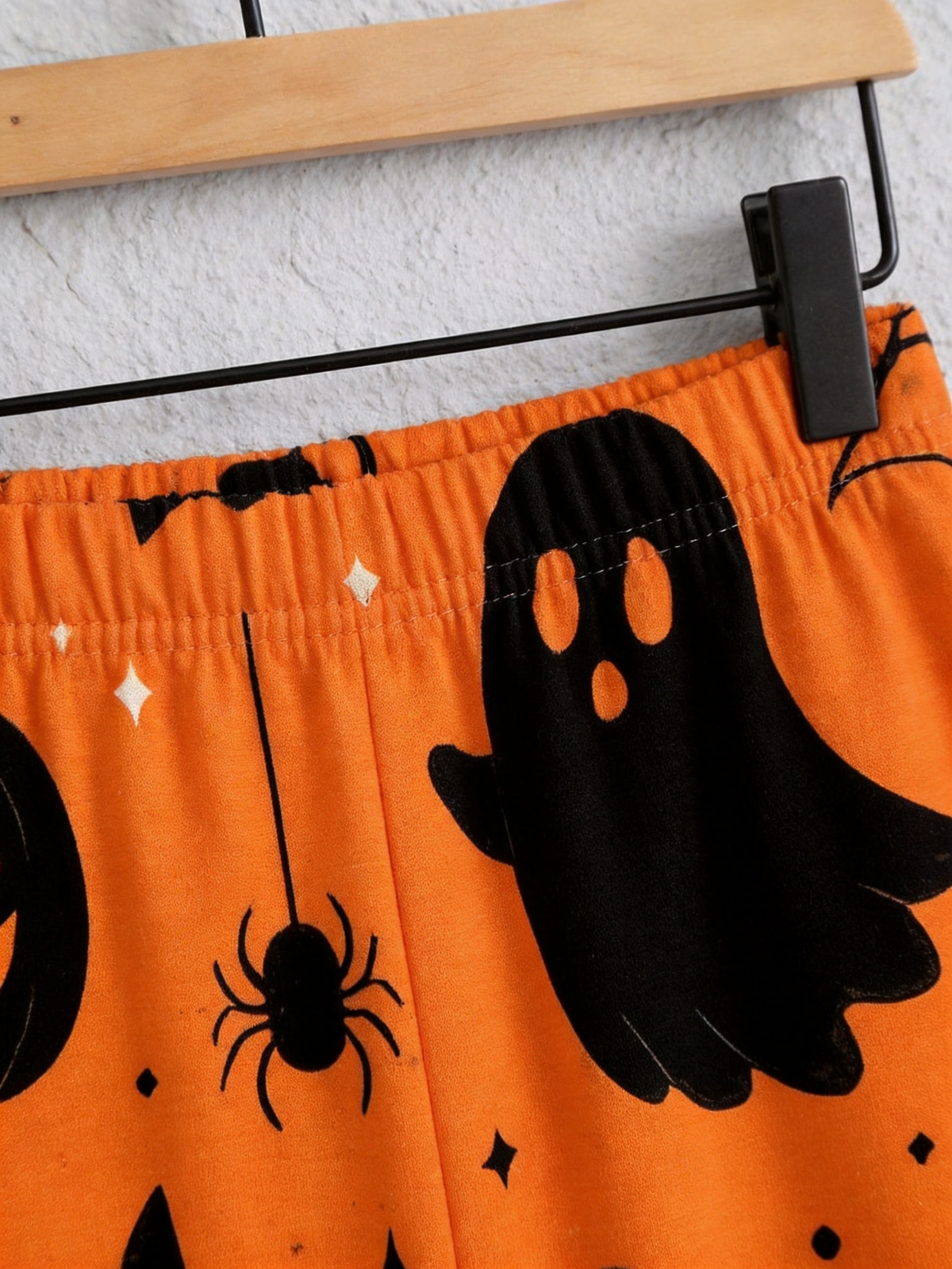 Funny Halloween Pumpkin & Black Cat Two-Piece Henley Neck Holiday Couple Pajamas