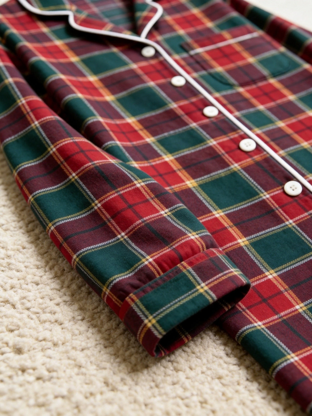 Women  Christmas Two-Piece Button Up Long Sleeve PJS Set