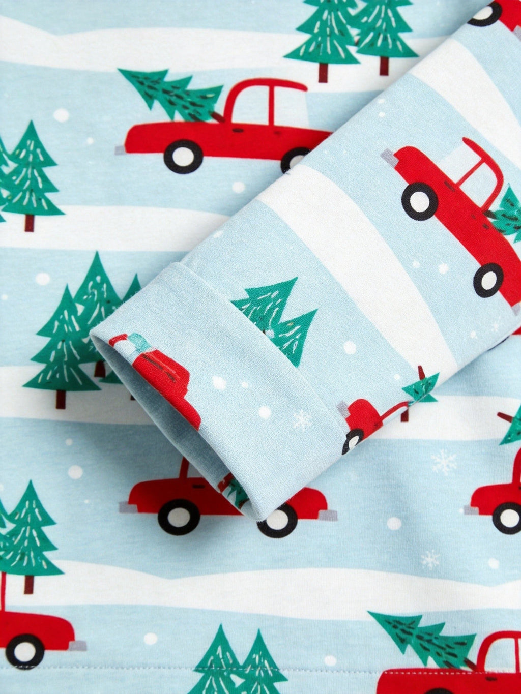 Two-Piece Set Festive Red Truck Print Women Christmas Two-Piece Button-Down PJS Long Sleeve Top and Pants with Pockets Winter Holiday Sets