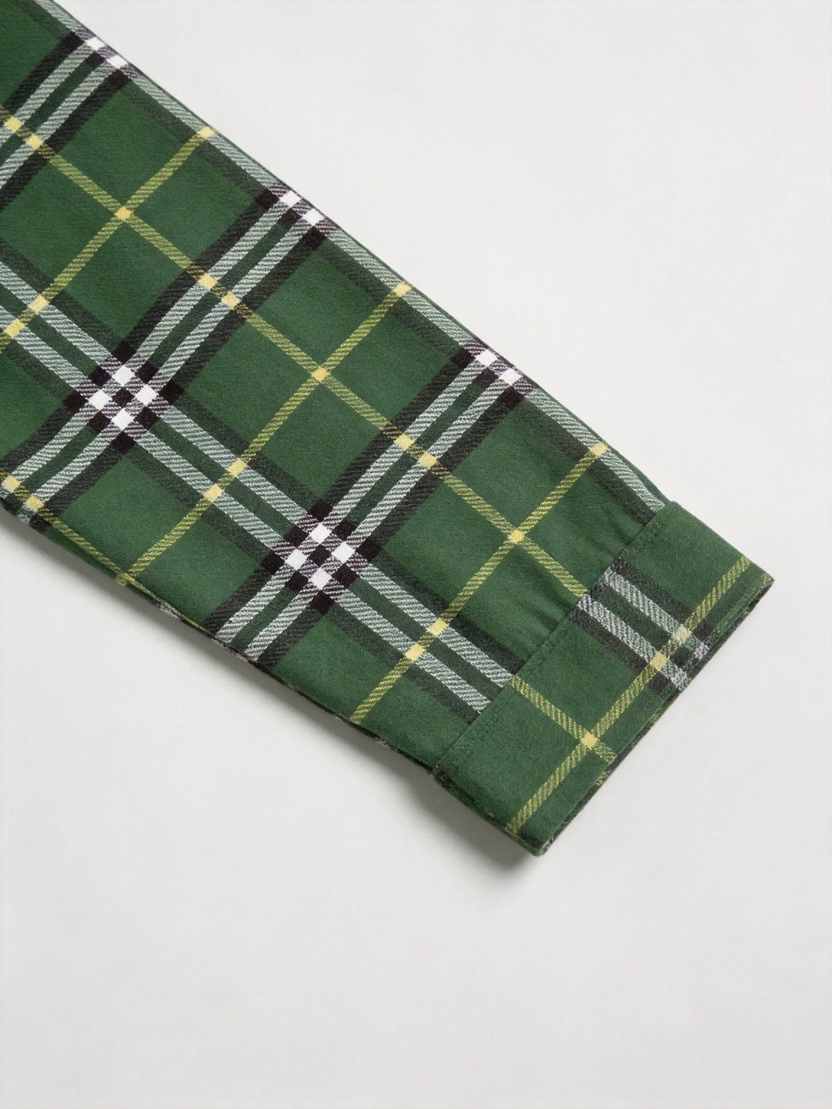 Women Christmas Pajamas - Green & White Windowpane Plaid Button-Down Set