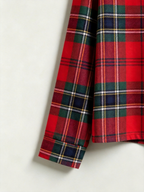 Women Christmas Pajamas - Bright Red & Green Tartan Plaid Button-Down Sleep Set