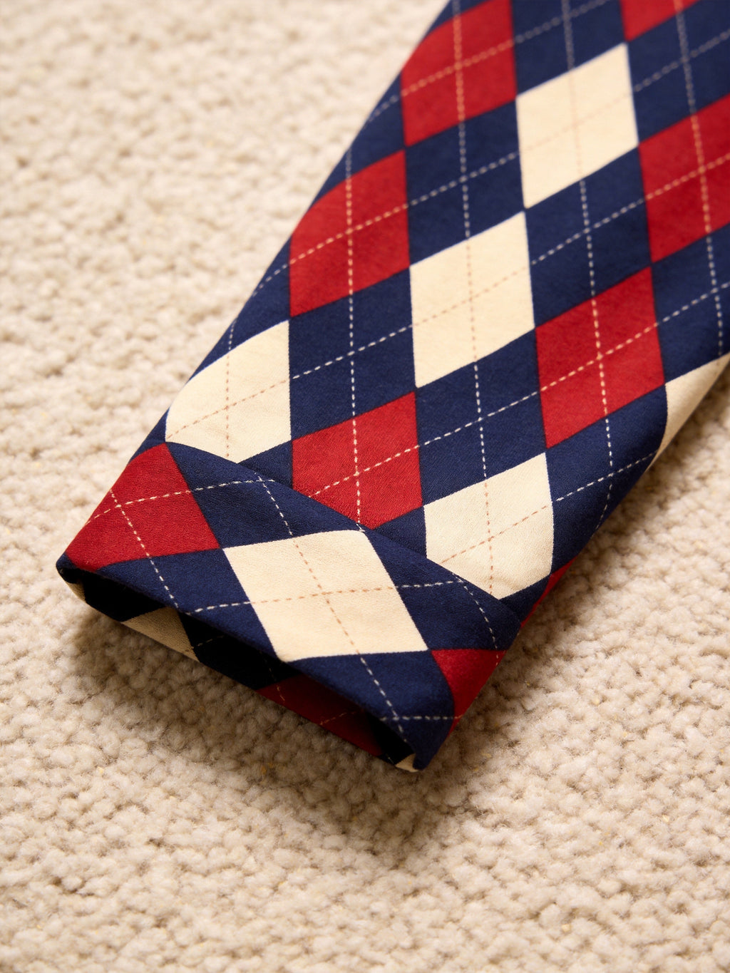 Women Christmas Pajamas - Red, Navy Blue & Beige Argyle Diamond Plaid Sleep Set