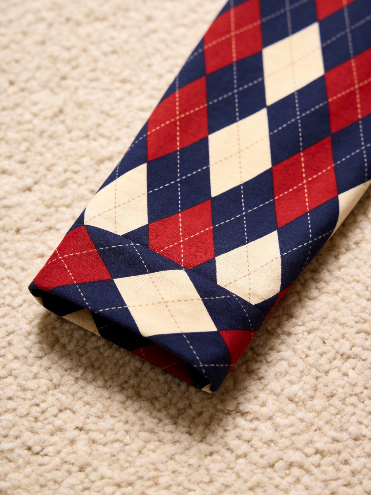 Women Christmas Pajamas - Red, Navy Blue & Beige Argyle Diamond Plaid Sleep Set