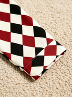 Women Christmas Pajamas - Red, Black & Beige Argyle Diamond Plaid Set