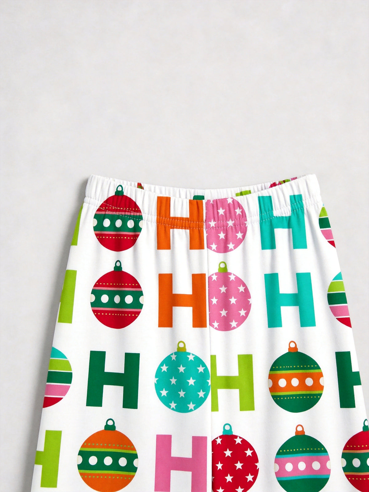 Colorful Christmas Baubles and H Letter Pattern Button-Down Couple Sleepwear Set