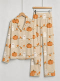 Little Ghosts and Pumpkins Print Couple Matching PJs