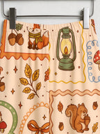 Cozy Autumn Woodland Animals Foxes and Lanterns Print Couple Holiday Sleepwear