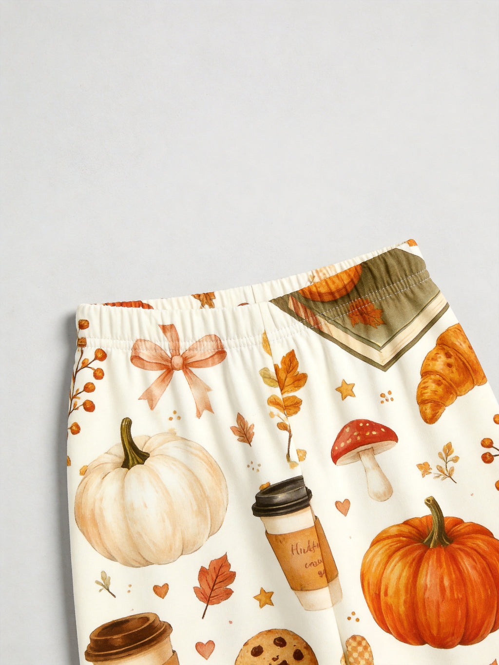 Fall Pumpkin Spice Latte, Cinnamon Rolls and Autumn Treats Print Couple Pyjamas