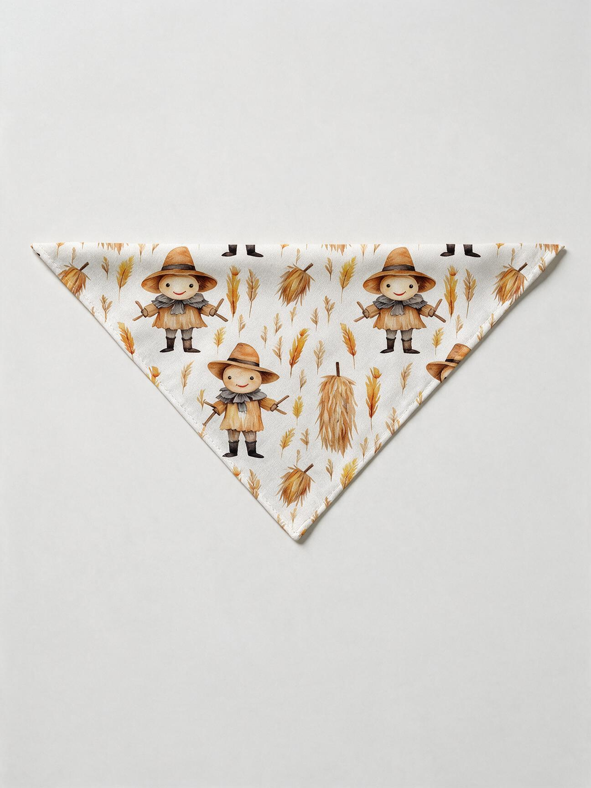 Cute Scarecrow and Harvest Wheat Thanksgiving Print Family Matching Sleepwear
