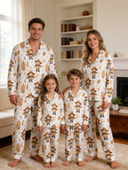 Cute Scarecrow and Harvest Wheat Thanksgiving Print Couple Matching Sleepwear