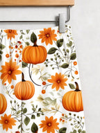 Autumn Harvest Orange Pumpkins and Fall Sunflowers Print Family Sleepwear PJs
