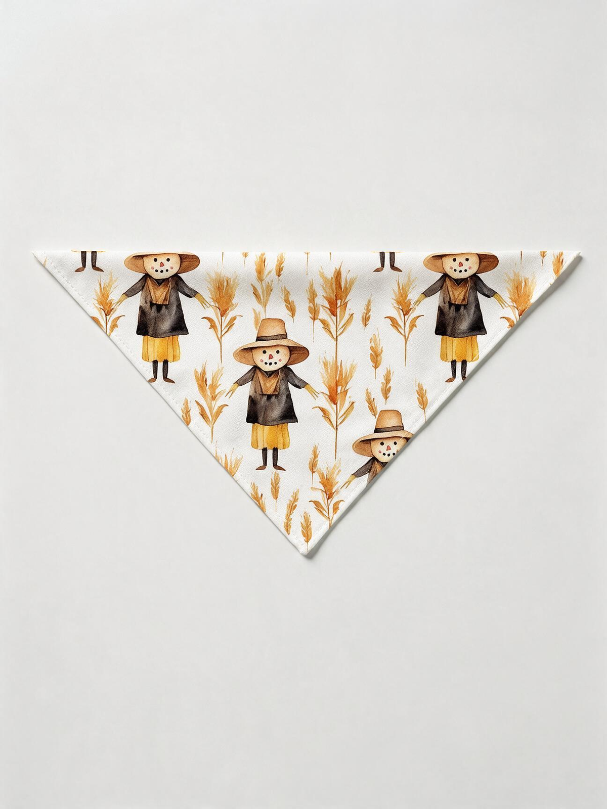 Rustic Scarecrow with Straw Hat and Cornfield Print Family Holiday Sleepwear Set