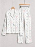 Elegant Pastel Blue Flowers and Faith Crosses Print Family Matching Pyjamas