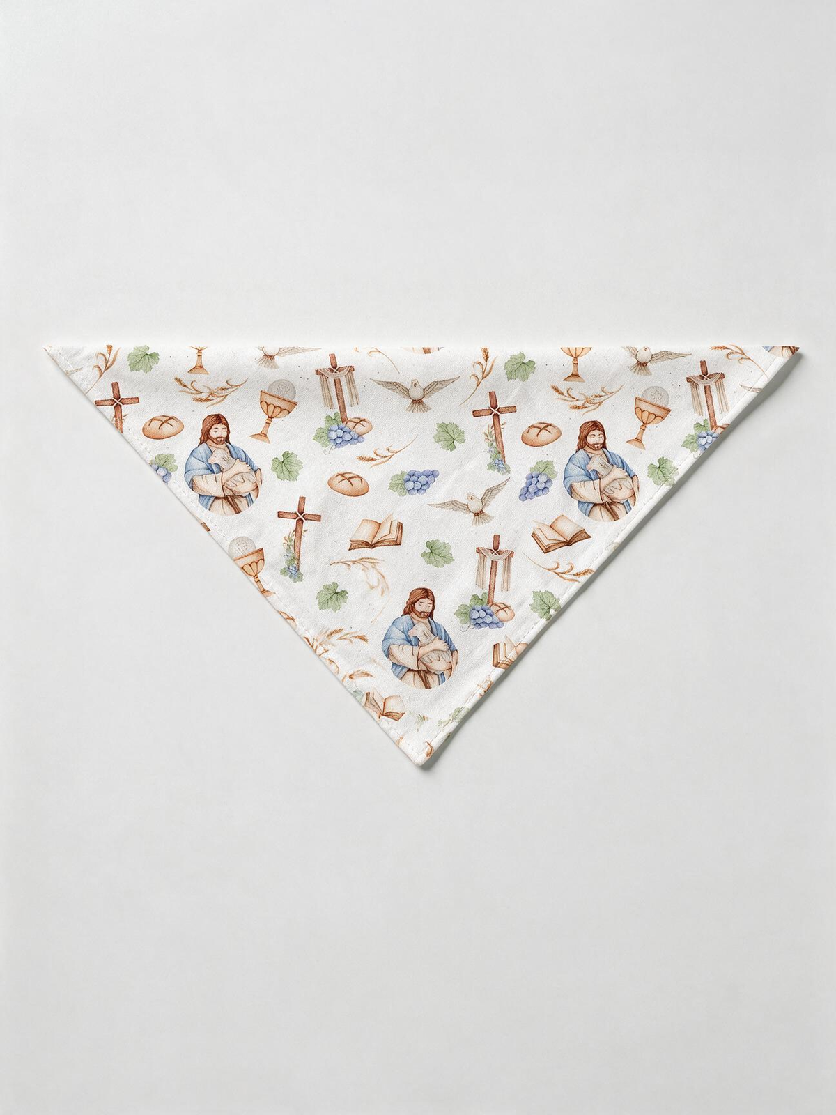 Holy Communion Chalice, Bread, and Doves Print Matching Family Pajamas