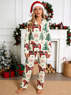 Dala Horse Print Christmas Pajamas Matching Couple Sleepwear Set