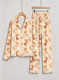 Vintage Pastel Christmas Angels and Starry Night Print Couple Matching Pyjamas