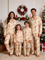 Vintage Pastel Christmas Angels and Starry Night Print Family Matching Pyjamas