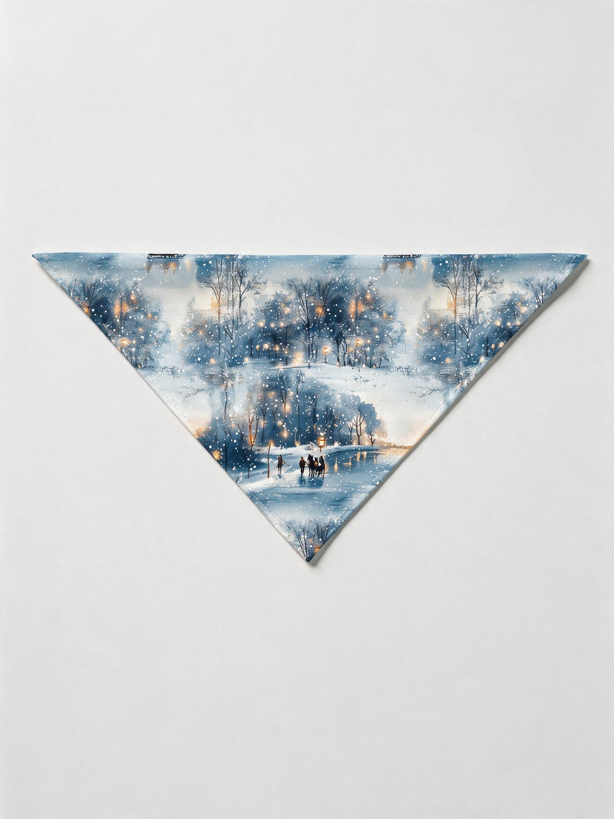 Magical Snowy Winter Night Landscape and Skating Scene Family Sleepwear PJs