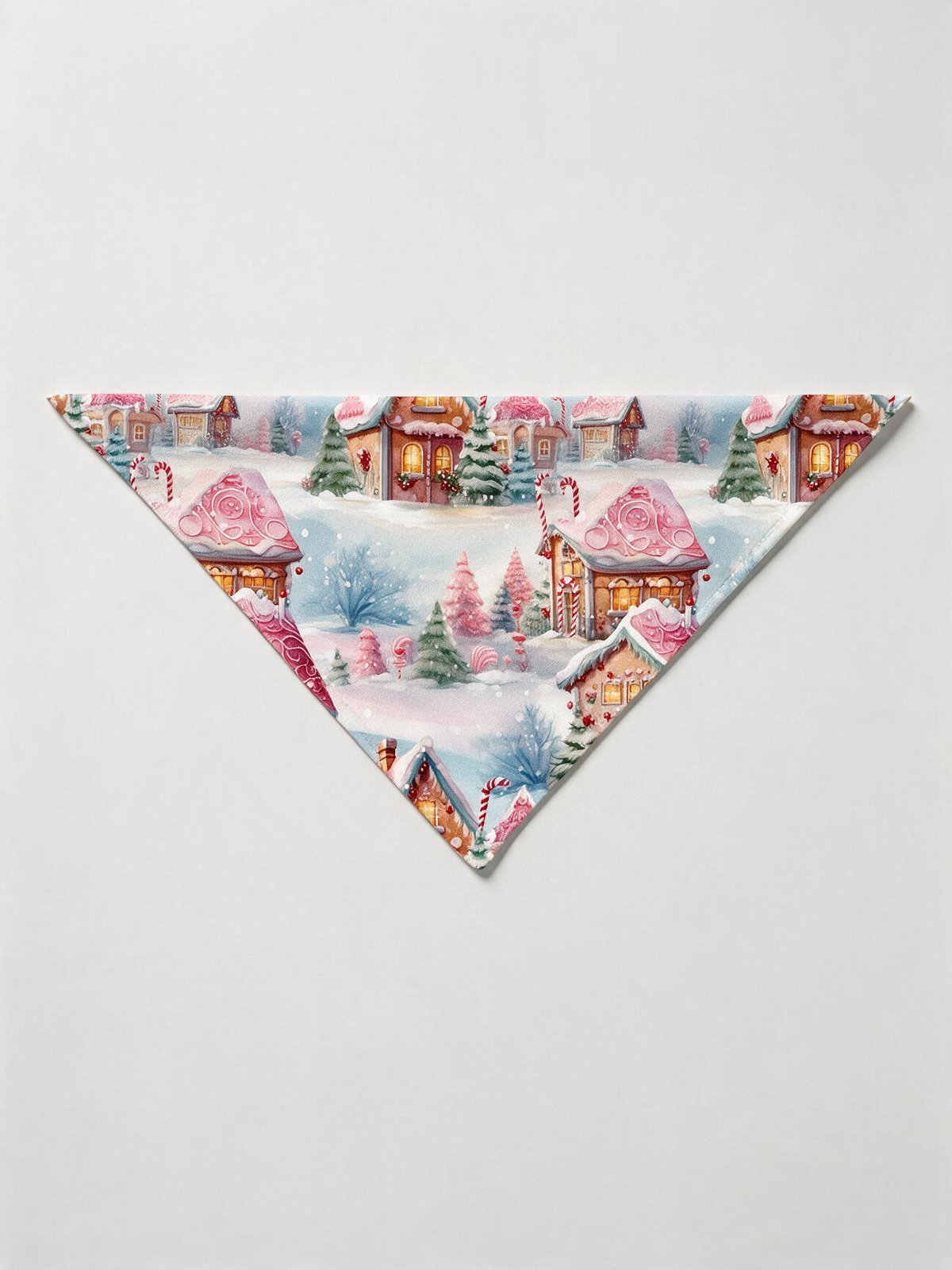 Cozy Winter Snow Village and Gingerbread Houses Print Matching Family Pajamas Set