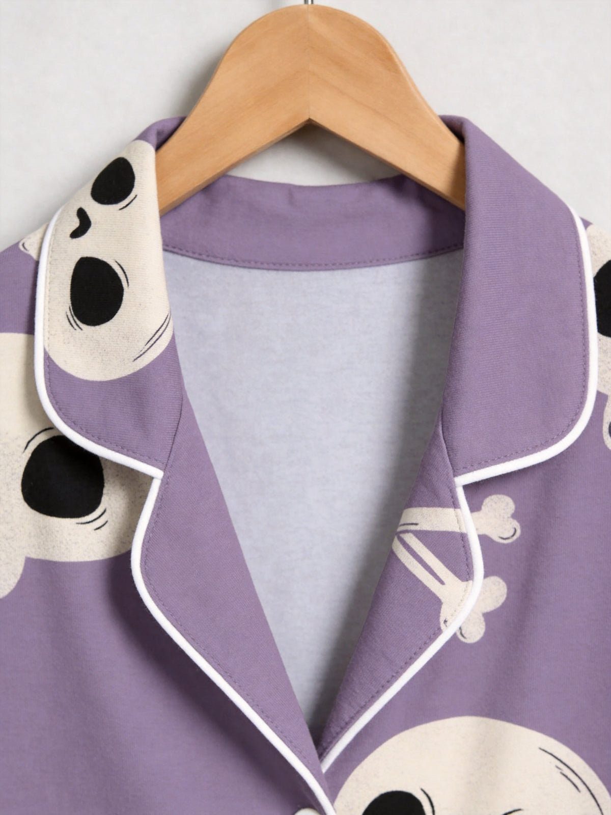 Spooky Season Creepy Skull and Crossbones All-Over Print Soft Long Sleeve Pajamas