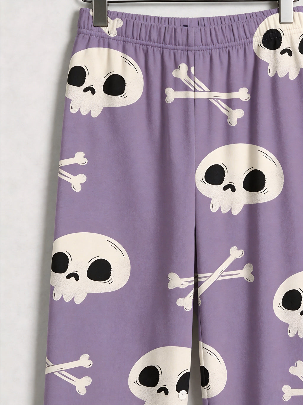 Spooky Season Creepy Skull and Crossbones All-Over Print Soft Long Sleeve Pajamas