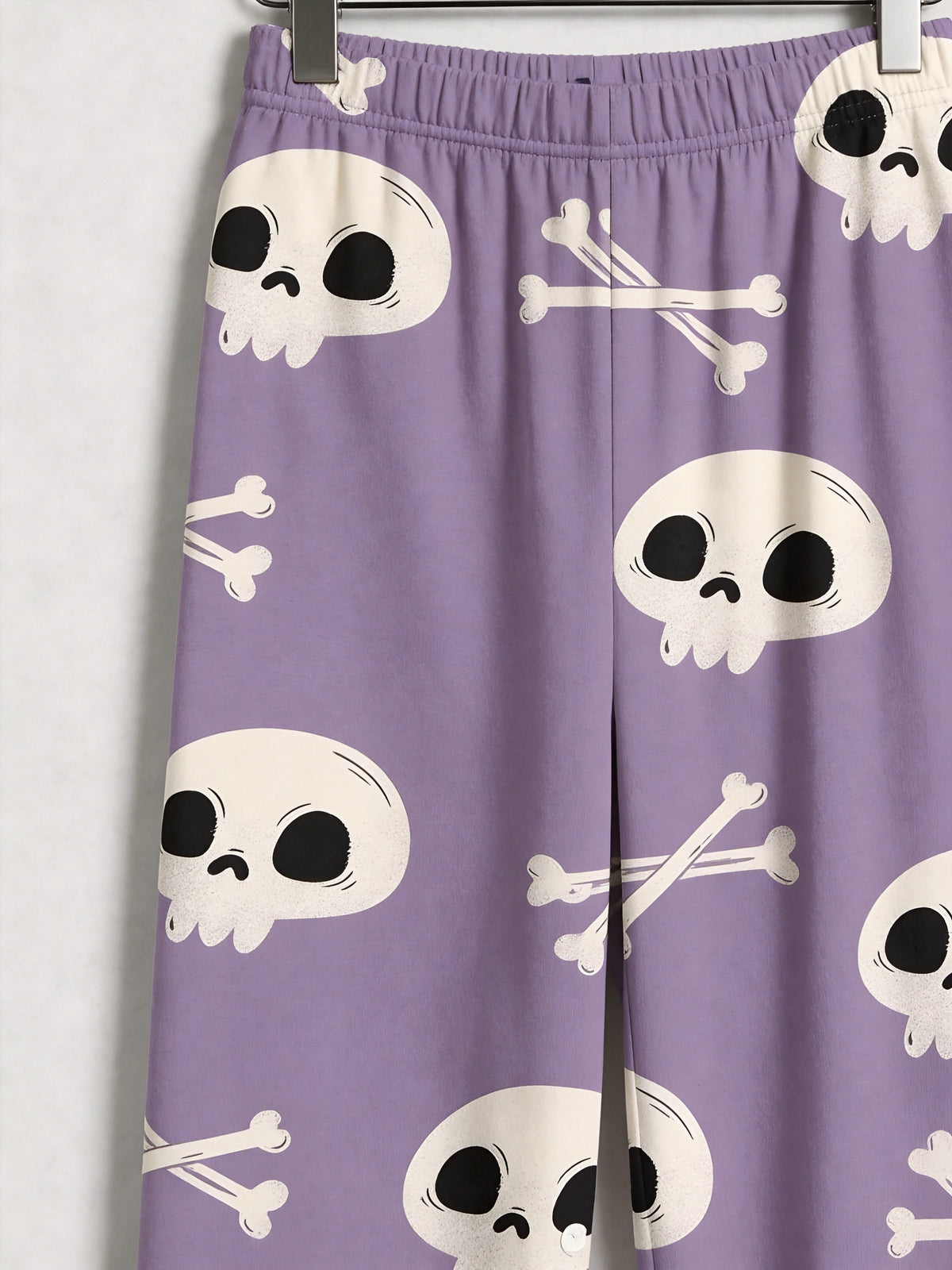 Spooky Season Creepy Skull and Crossbones All-Over Print Soft Long Sleeve Pajamas