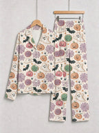 Spooky Cute Ghost, Jack-O'-Lantern Pumpkin & Spiderweb Print Sleep Set