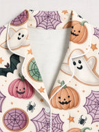 Spooky Cute Ghost, Jack-O'-Lantern Pumpkin & Spiderweb Print Sleep Set