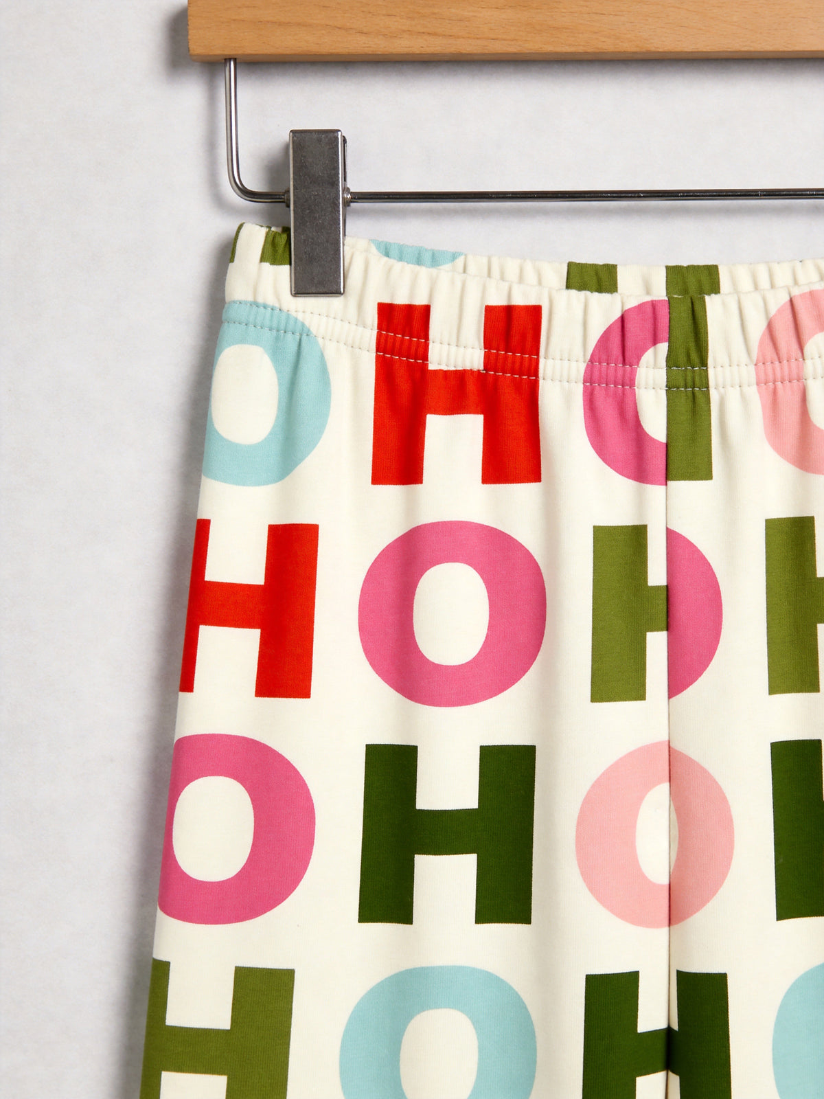 Colorful HO HO HO Christmas Letter Graphic Matching Couple Pajamas