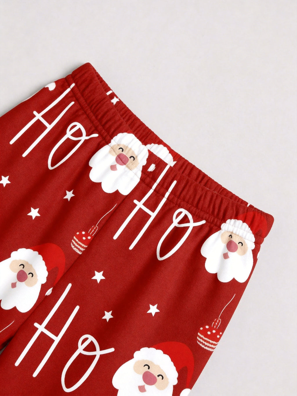 Red Santa Claus Face and Starry Print Matching Couple Christmas Sleepwear