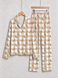Buffalo Plaid Reindeer Print Matching Couple Pajamas Holiday Set