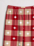 Red Gingham with Stars Matching Couple Christmas Pajamas Sleepwear