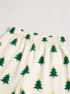 Matching Couple Christmas Pajamas Set with Gold Star-Topped Green Trees Print Long Sleeve Button-Down Sleepwear