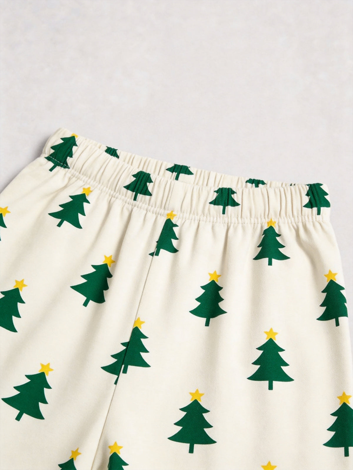 Matching Couple Christmas Pajamas Set with Gold Star-Topped Green Trees Print Long Sleeve Button-Down Sleepwear