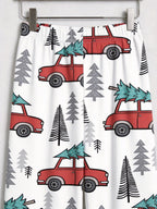 Red Christmas Car and Pine Tree Print Couple Matching Christmas Sleepwear Set