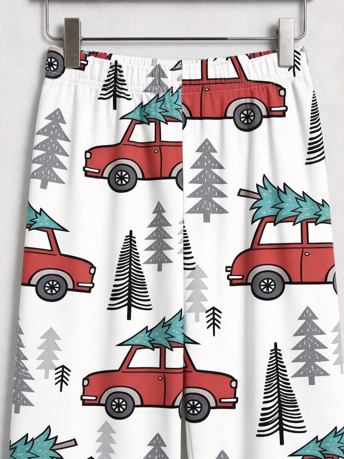 Red Christmas Car and Pine Tree Print Couple Matching Christmas Sleepwear Set