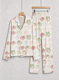 Colorful Christmas Gift Boxes Print Button-Down Matching Couple Holiday PJs