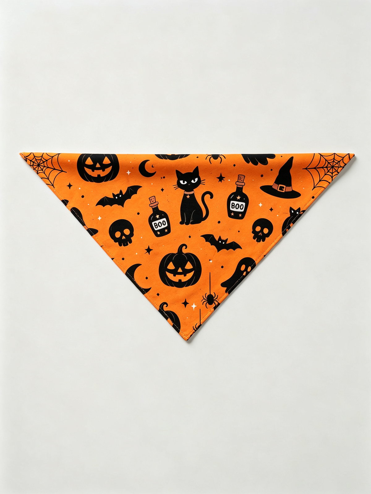 Funny Halloween Pumpkin & Black Cat Two-Piece Henley Neck Holiday Couple Pajamas