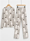 Family Christmas Pyjamas Set Grey Classic Snowman Print 3-Button Henley Holiday Sleepwear