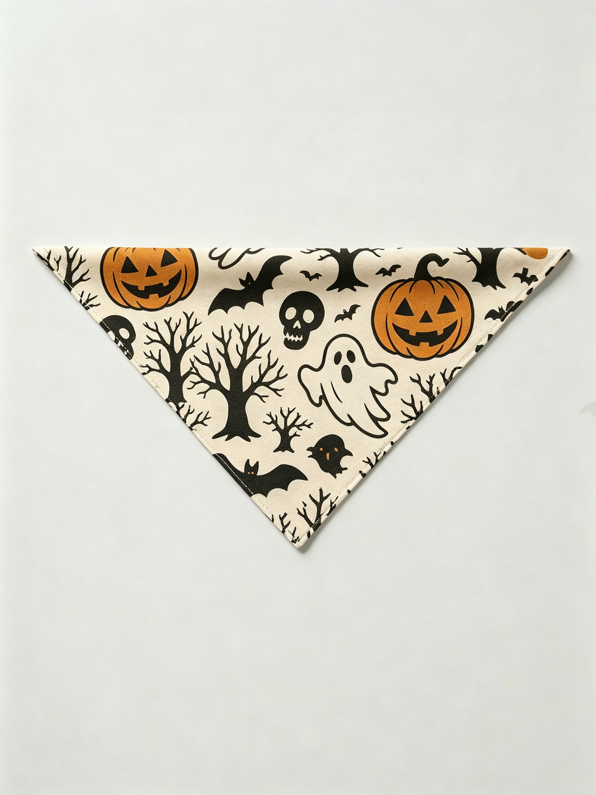 Spooky Halloween Ghost & Bare Tree Two-Piece Henley Neck Holiday Couple Pajamas