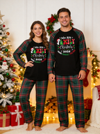 We Are Family Christmas Making Memories Together Pajamas Set with Red & Green Plaid Pants Classic Pullover Pajamas