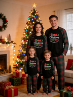 Family Christmas 2026 Making Memories Together Pajamas Set with Red & Green Plaid Tartan Pants Classic Pullover Pajamas