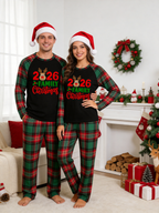 Reindeer 2026 Family Christmas Matching Holiday Sleepwear Red Green Plaid Pants